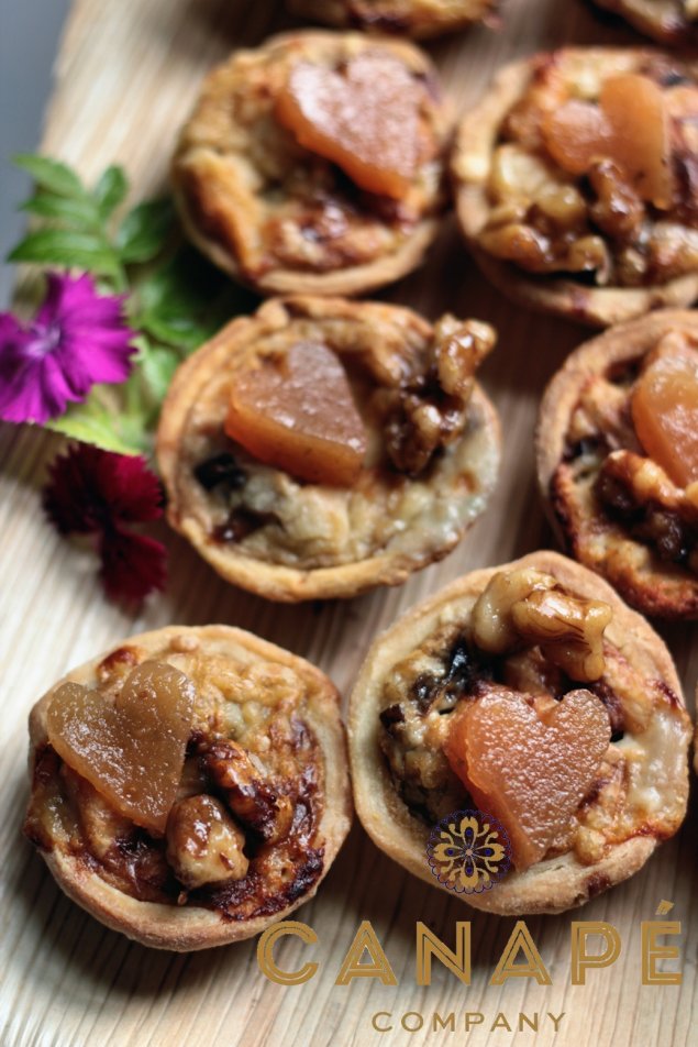Pear blue cheese tarts quince candied walnuts - MT